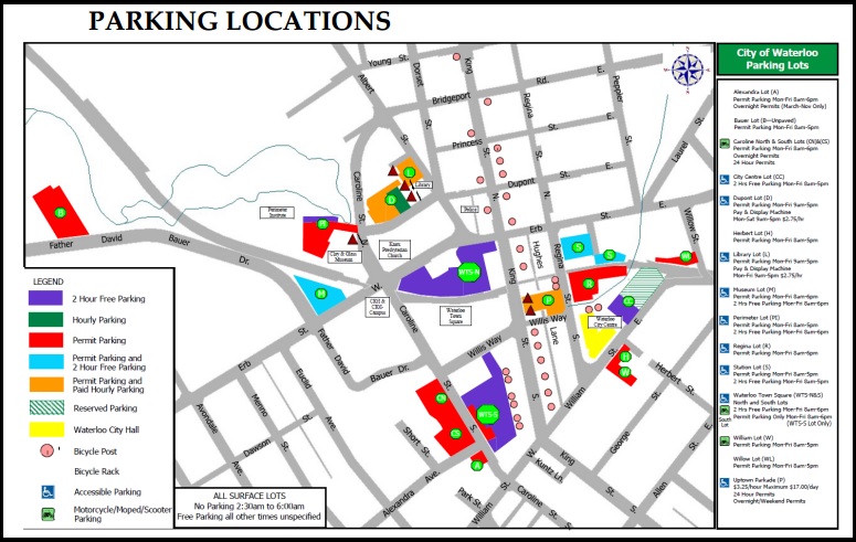 Parking Locations Uptown Waterloo